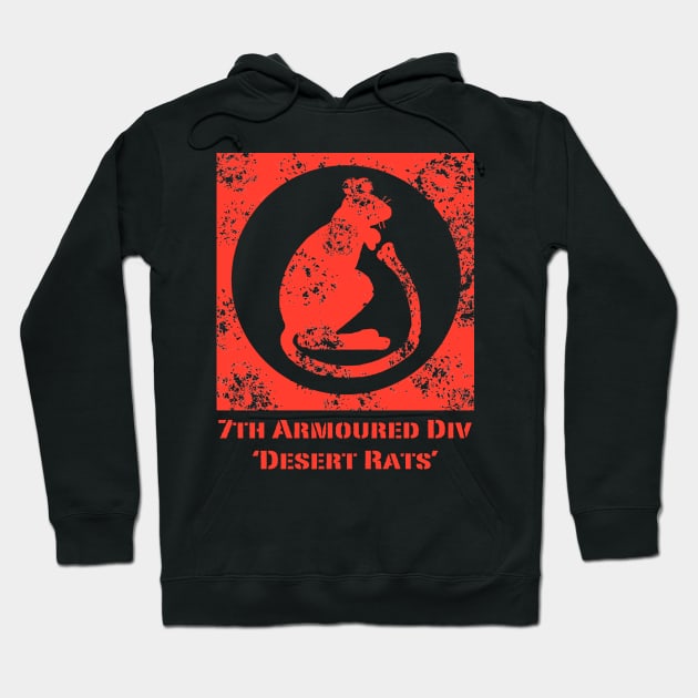 7th Armoured Div - Desert Rats Hoodie by BearCaveDesigns